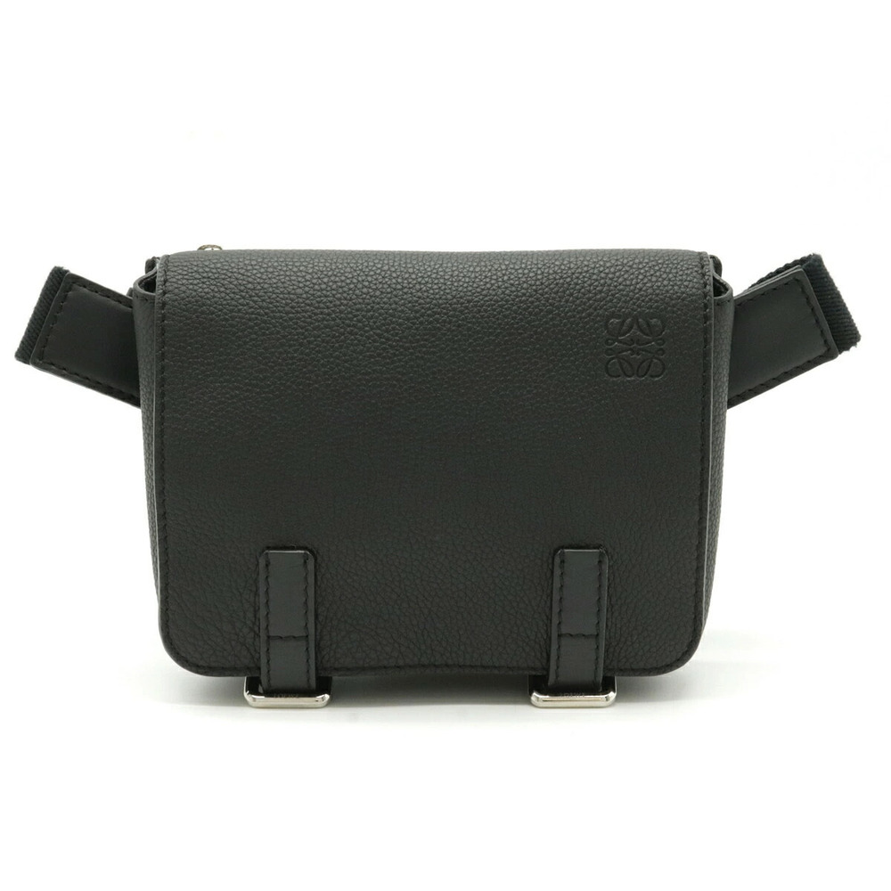 Loewe Anagram Waist Pouch Clutch Bag Body Leather Black